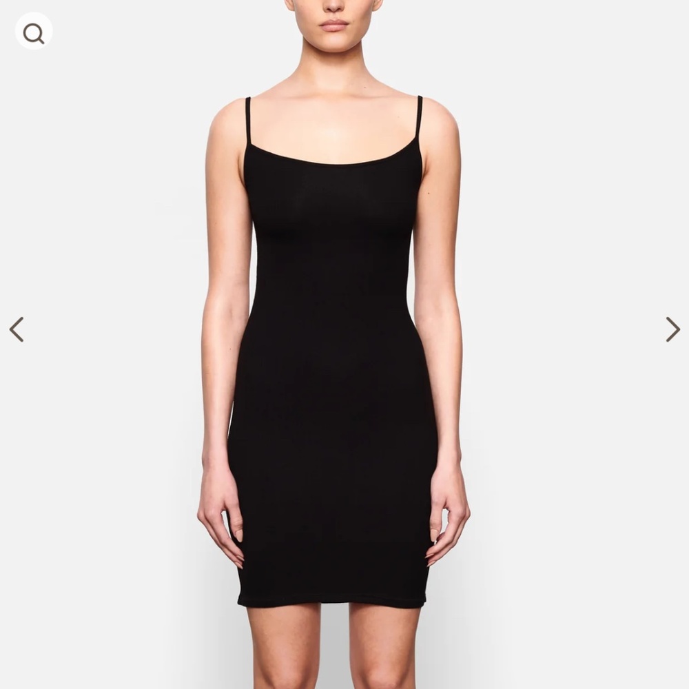 Skims Soft Lounge Slip Dress Onyx Black Mini